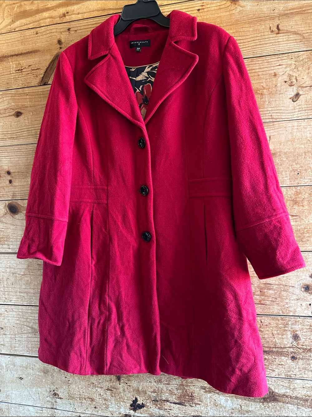 Worthington Women's Bright Red Wool-Blend Pea Coat